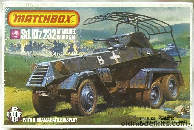 Matchbox 1/76 Sd.Kfz. 232 Armoured Radio Car with Diorama Display Base, 40085 plastic model kit